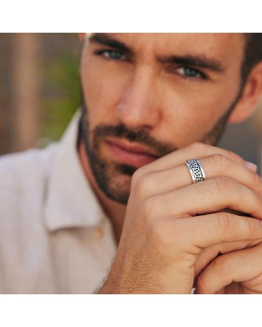Charlotte's Web Jewellery White Unity Spinning Ring for men