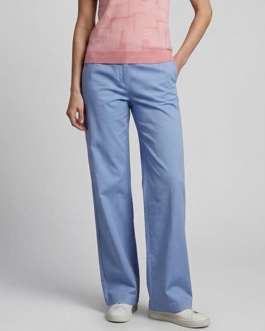 Lords of Harlech Blue Pheobe Wide-Leg Pant