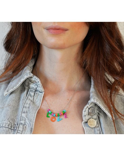 Pinnole Green Love Monogram Charm Necklace