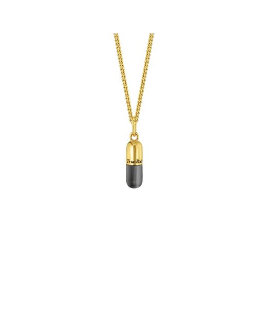 True Rocks Metallic 2 Tone Gun Metal & 18kt Gold-plated Small Pill Pendant