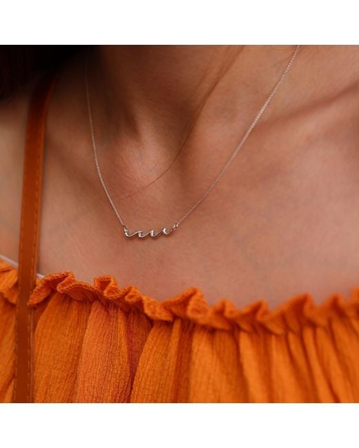 Spero London Metallic Sterling Wave Necklace