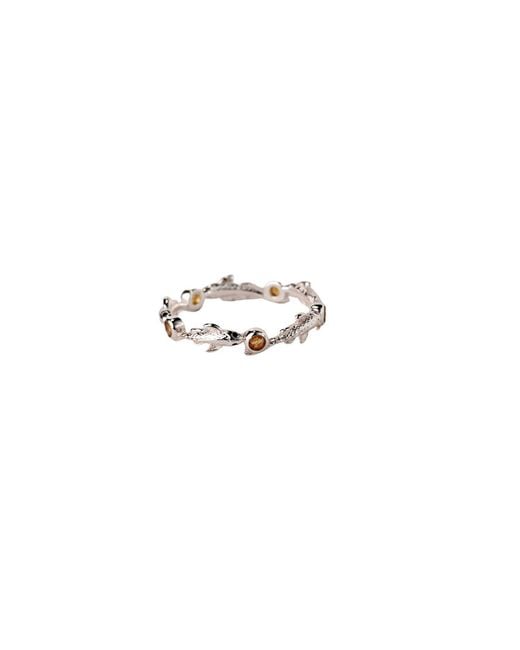 NASI SILVER White Eternity Neshama Fish Band- Citrine