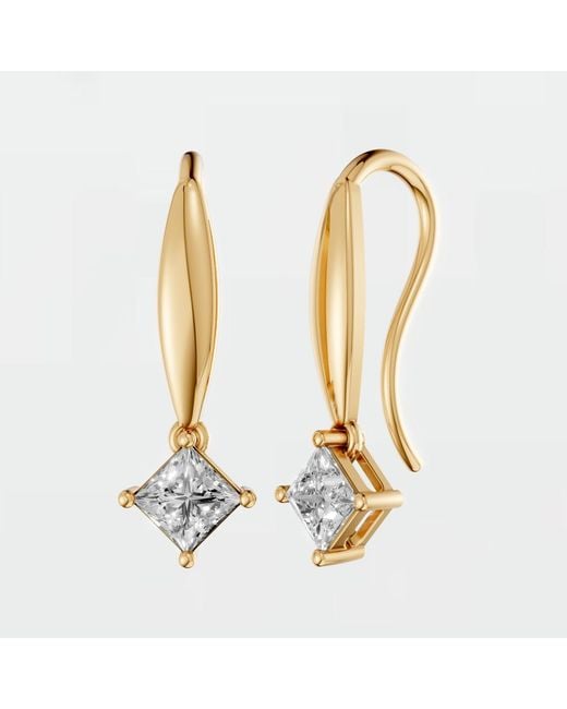 Aya Fine Jewelry Metallic Princess Cut Luxury Lab Diamond Earrings