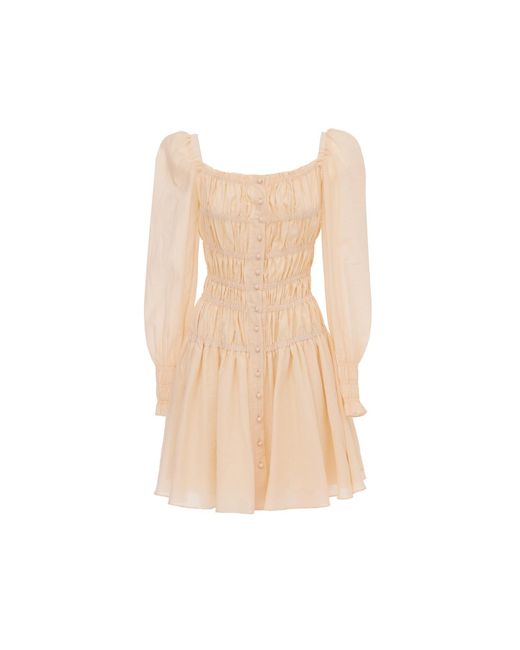 Georgette Natural Neutrals Celeste Soft Mini Dress