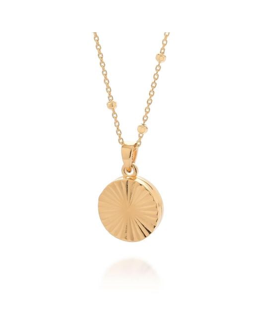 Nellou Jewellery Metallic Aura Round Locket Necklace Plated Sterling