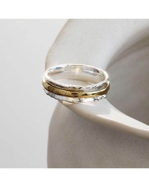 Isla Silver White Sterling Spinner Ring