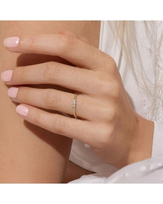 BLOOMTINE | Earth Angel HQ Metallic Illuminess Trio Textured Stacking Ring