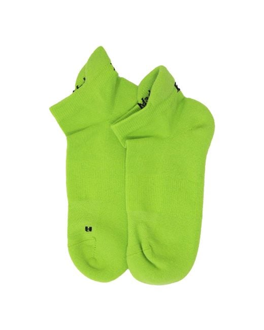 Peper Harow - Made in England Green Organic Trainer Sport Socks – Neon