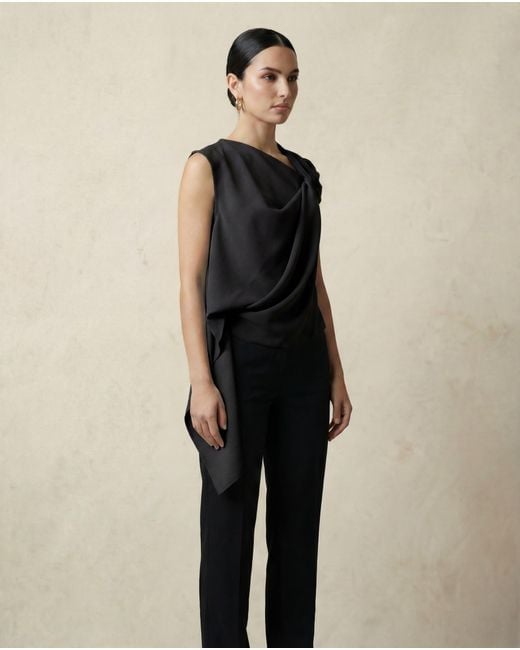 Lendrop Studios Black Laurent Twisted Top
