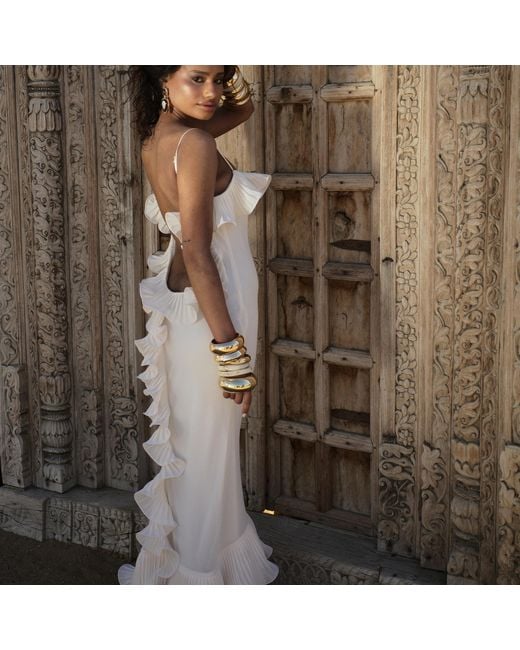strapless open back dress Veni Infantino 992767 Orange/Ivory Print – Nigel Rayment Boutique main image 1