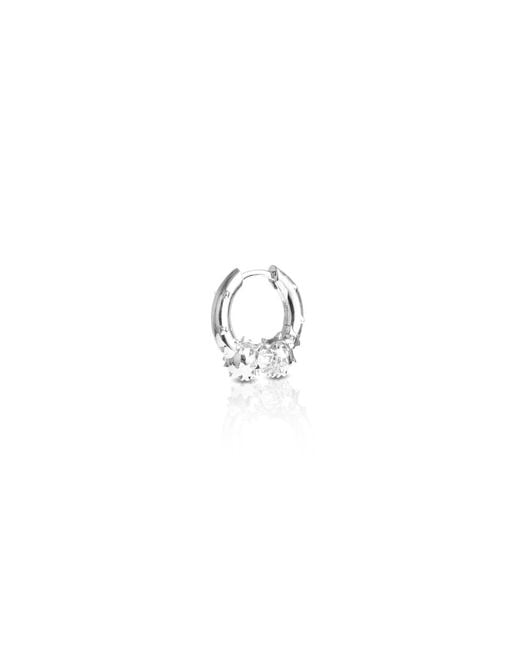 Kasun Metallic Two Spikey Balls Hoop Earring –