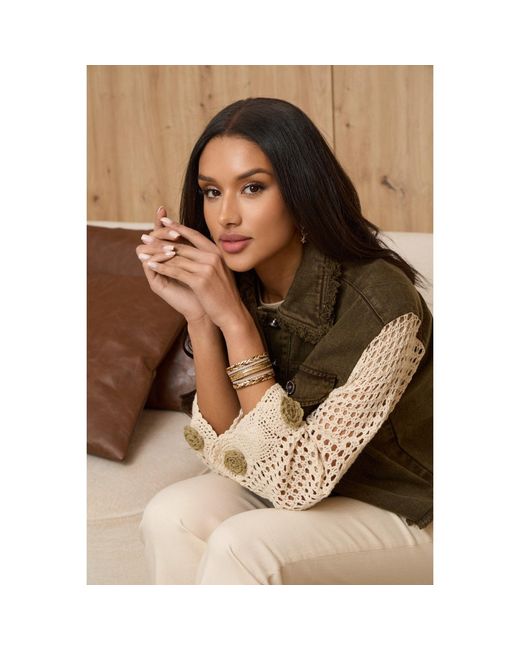 Saachi Metallic Rustic Chain Leather Bracelet