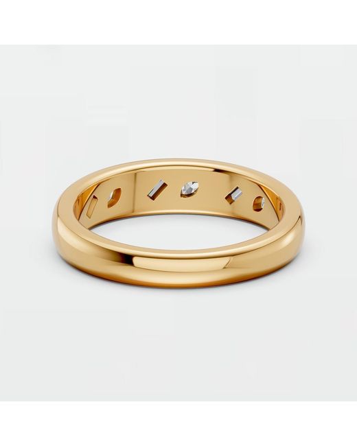 Aya Fine Jewelry Metallic Baguette Lab Diamond Flush Set Statement Band Ring