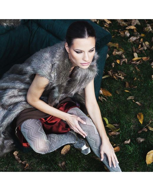 Silvia Serban Green Long Hair Fur Coat/Vest