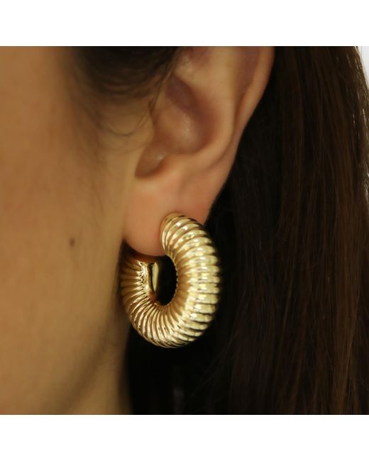 1610Istanbul Metallic Istanbulite Hoop Earrings