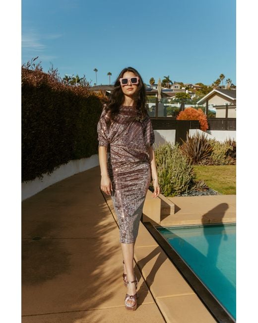 Jennafer Grace Brown Discotron Ultraluxe Angle Dress