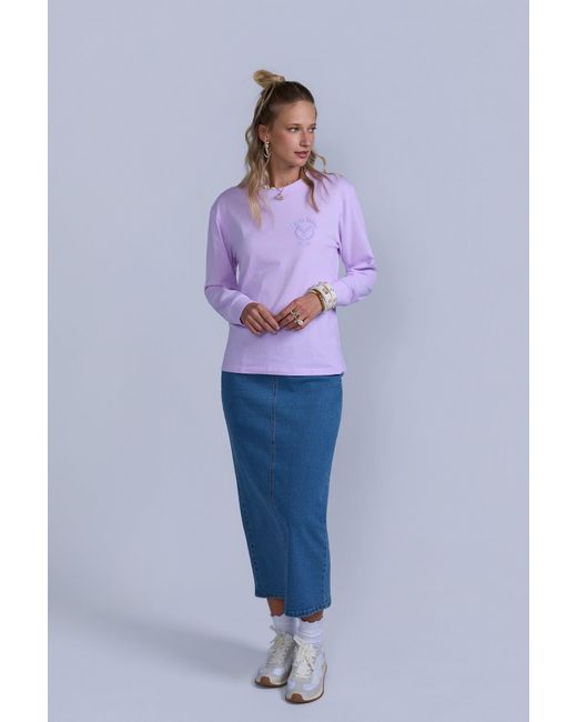 Rave on Trend Blue Horsebit Denim Skirt