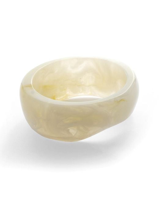 Hye Jane Jewelry White Neutrals Bone Resin Marbled Forma Bangle