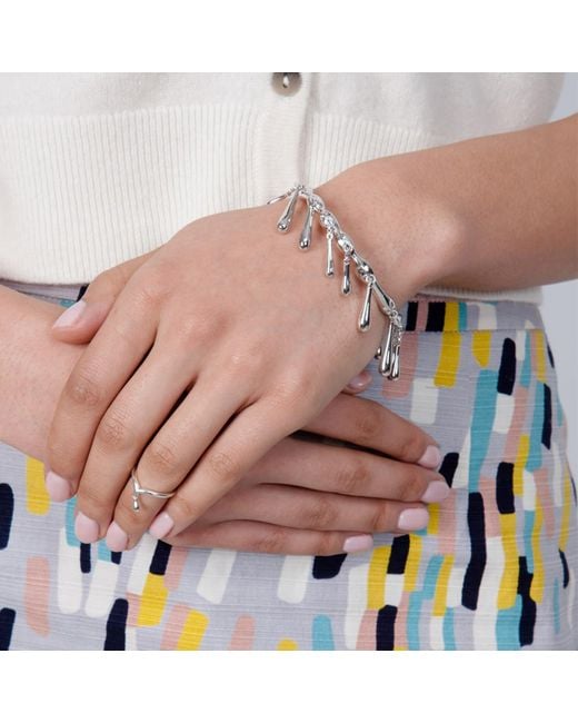 Lucy Quartermaine Metallic Sterling Short Drop Bangle