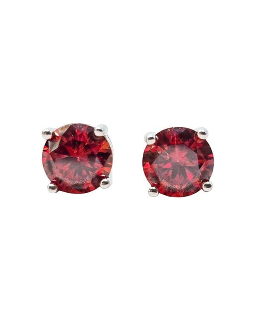 Harfi Red Ruby Moissanite Crystal Sterling Earrings