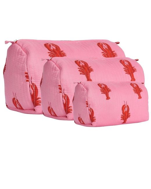 Conscious Yoga Collective Pink The Lobster Three Piece Travel Set