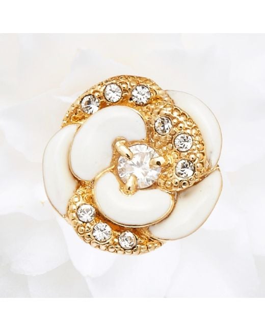 Grosse Metallic Crystal & Pearls Bracelet, Series Blanc Camelia