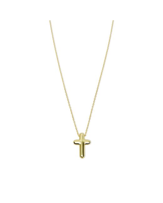 Argento Vivo Metallic Puffy Cross Necklace