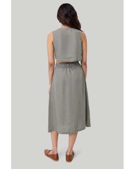 REISTOR Gray Dark Boxy Crop Hemp Top