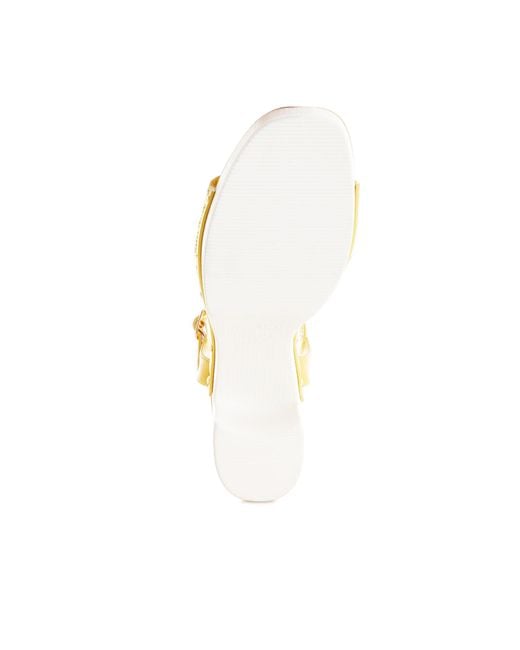 Rag & Co Yellow Mazaro Raffia Chunky Sandals