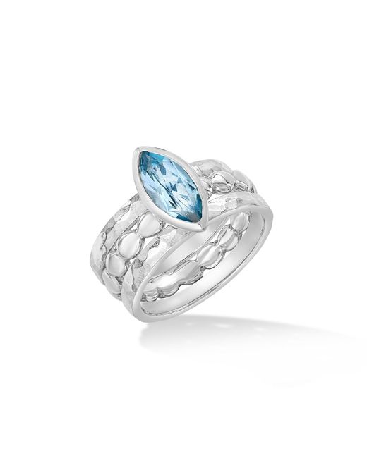 Dower & Hall Blue Capri Twinkle Stacking Rings Set