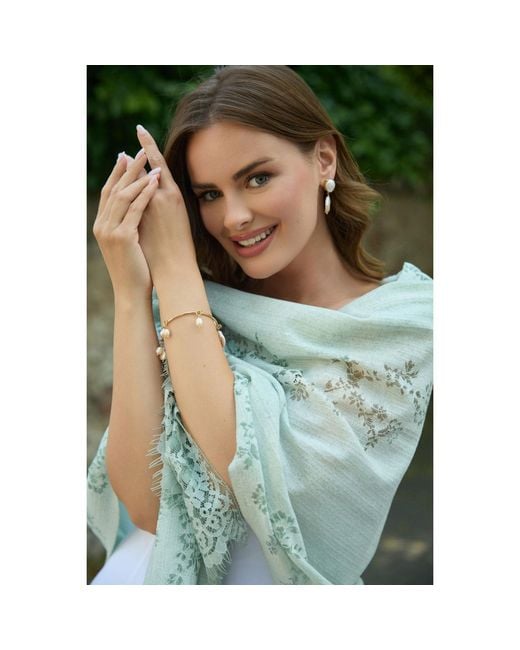 Saachi Metallic Freshwater Pearl Charm Bracelet