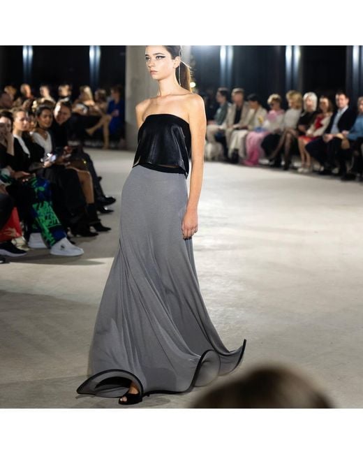Laura Daili Gray Motion Wave Dress Skirt For Tall Fit