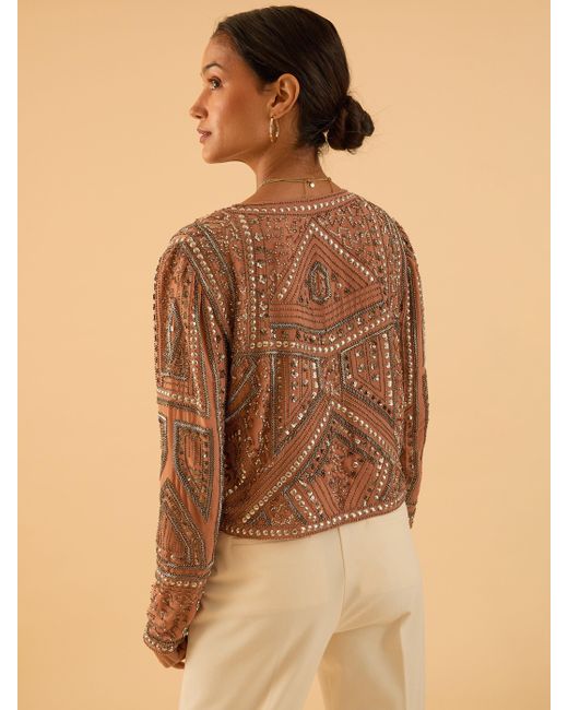 Rose & Nancy Brown Briar Sequin Trophy Jacket