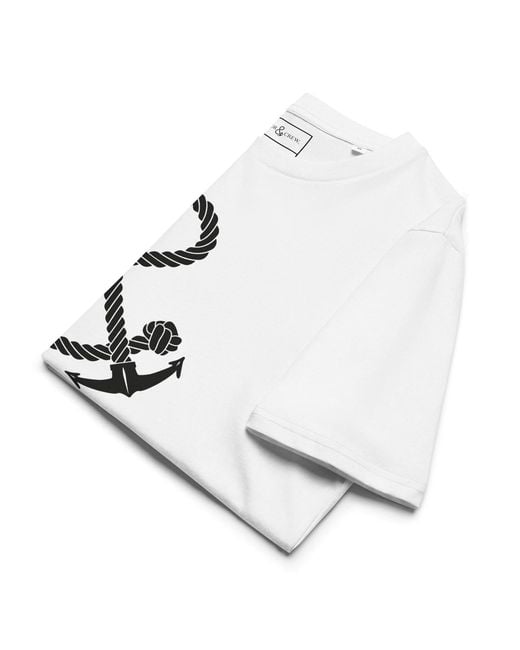 Anchor and Crew White Oversized Ampersand Signature Organic Cotton T-Shirt