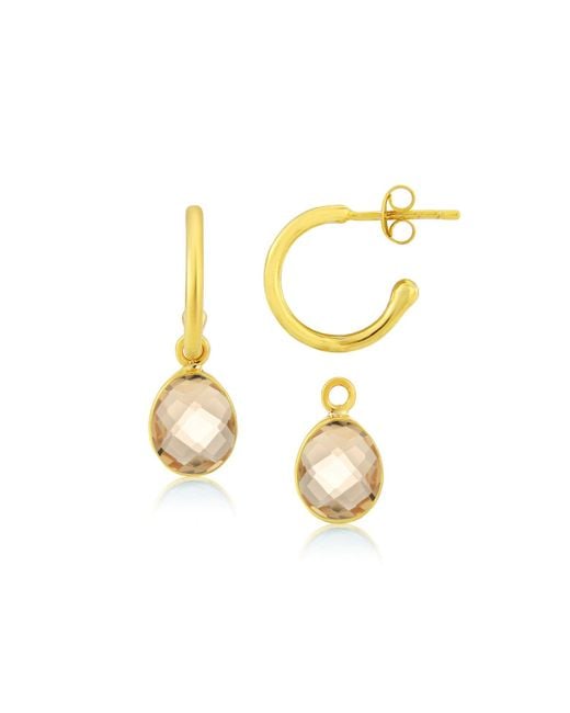 Auree Jewellery Metallic Manhattan & Citrine Interchangeable Gemstone Earrings