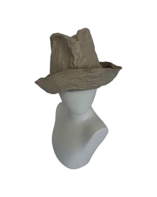 Romer Millinery Gray Neutrals Morphy Moldable Natural Linen Travel Trilby
