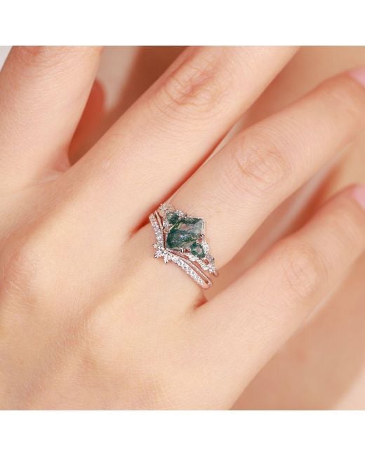 Azura Jewelry New York White Abloom B Stacking Ring Vermeil