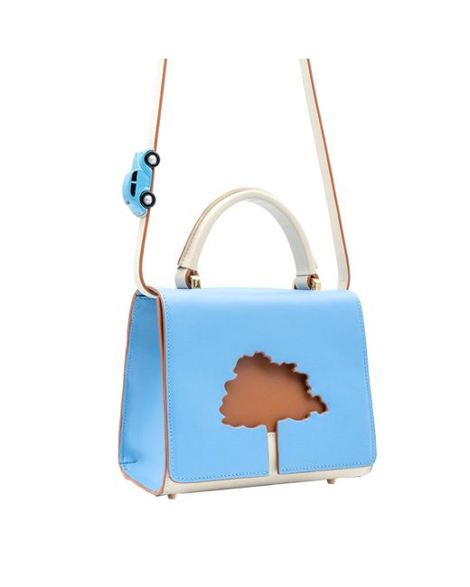 Absurde Blue One Way Small Leather Shoulder Bag