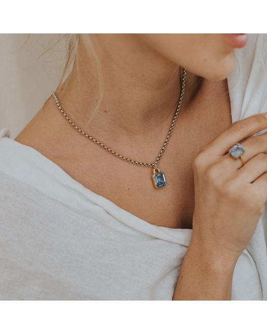 Dainty London Blue Maxi Topaz Necklace