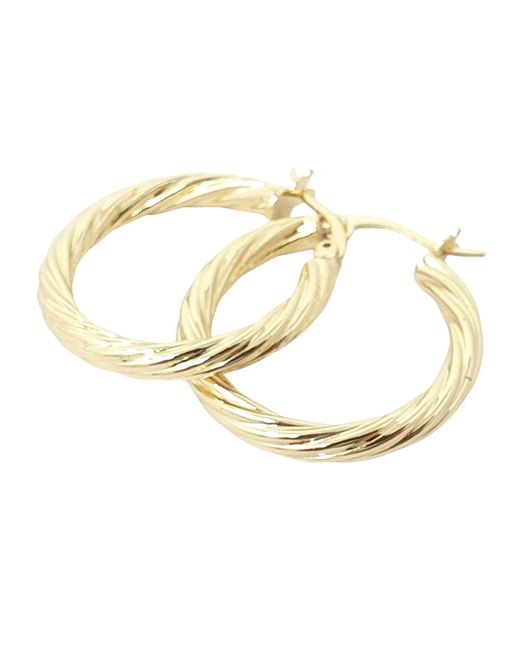 Harfi Metallic Twisted Plated Round Minimalist Stylish Hoops