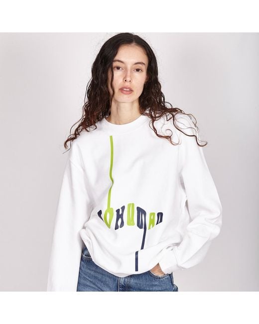 SOHUMAN White Damu Organic Cotton Sweatshirt