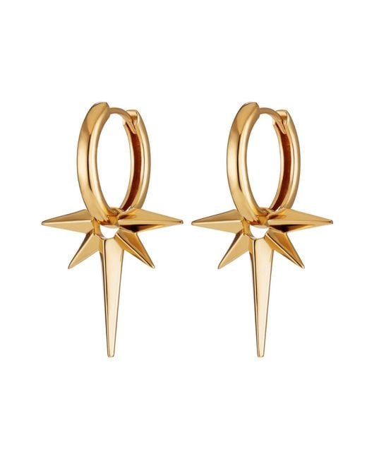 Scream Pretty Metallic Angel Star Charm Hoop Earrings