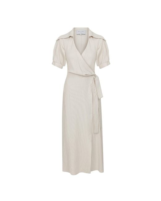 NAZLI CEREN White Agon Wrap Dress