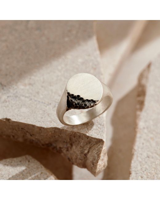 Posh Totty Designs Metallic Strata Oval Signet Ring for men
