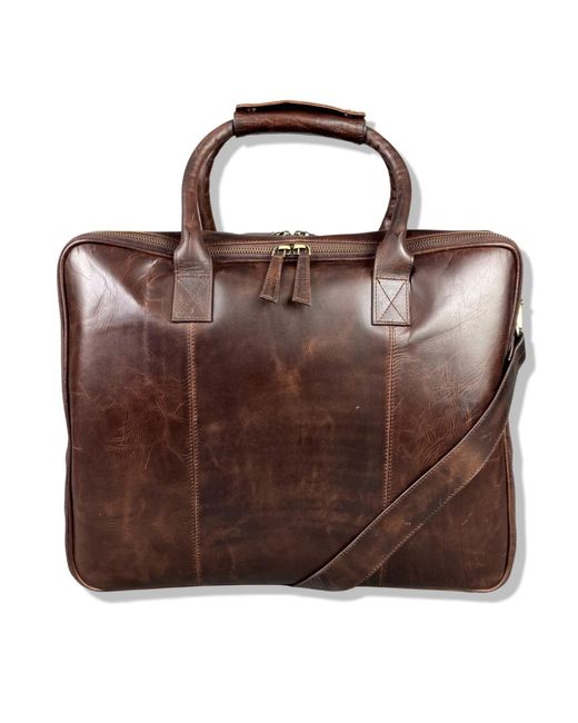 LeatherCo. Cognac Leather Laptop Carryall Bag in Brown for Men Lyst