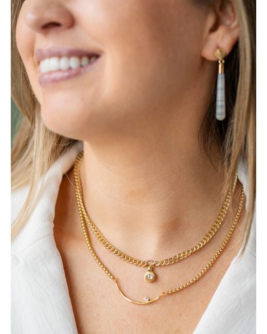 Loni Paul Jewelry Metallic Curved Bar Necklace