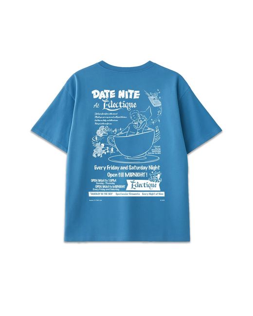 Éclectique Blue Carolina Date Night T-Shirt for men