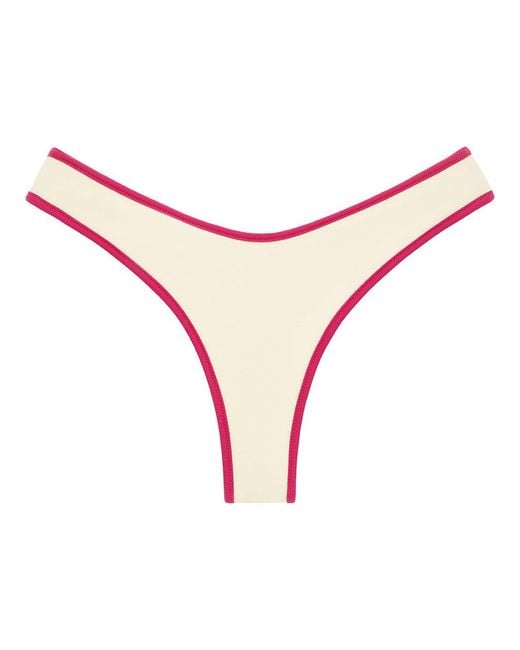 Montce Pink Neutrals Cream Raspberry Binded Lulu Bikini Bottom