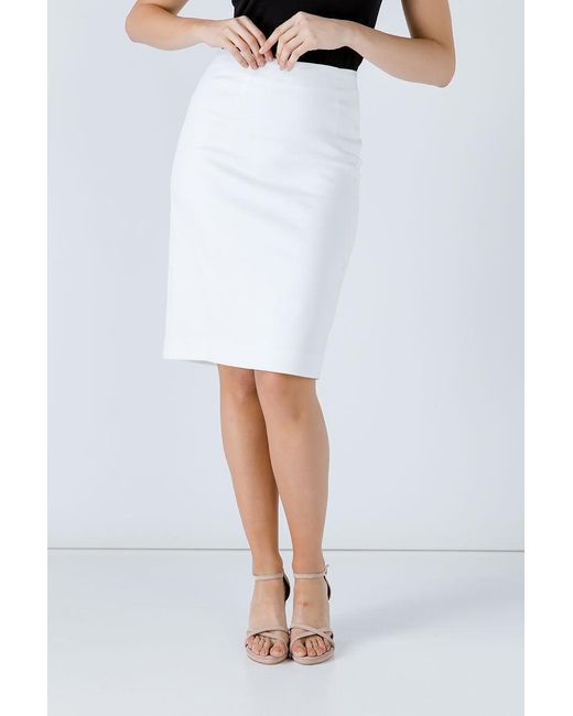 Conquista White Pencil Skirt