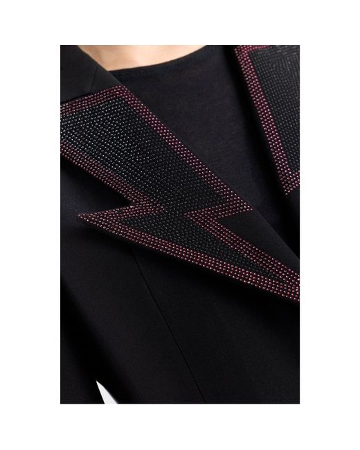 The Extreme Collection Black Embellished Tailored Blazer With Metallic Details